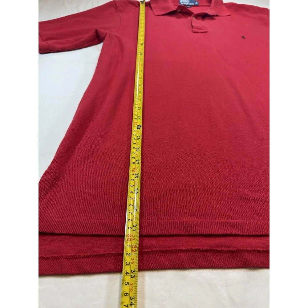 Polo Ralph Lauren RL15 Polo Shirt LT Tall Red Short Sleeve Big Pony Logo Cotton